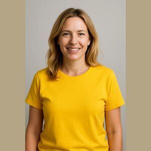 Kim Rogers Yellow Cotton Tee - Extra Large